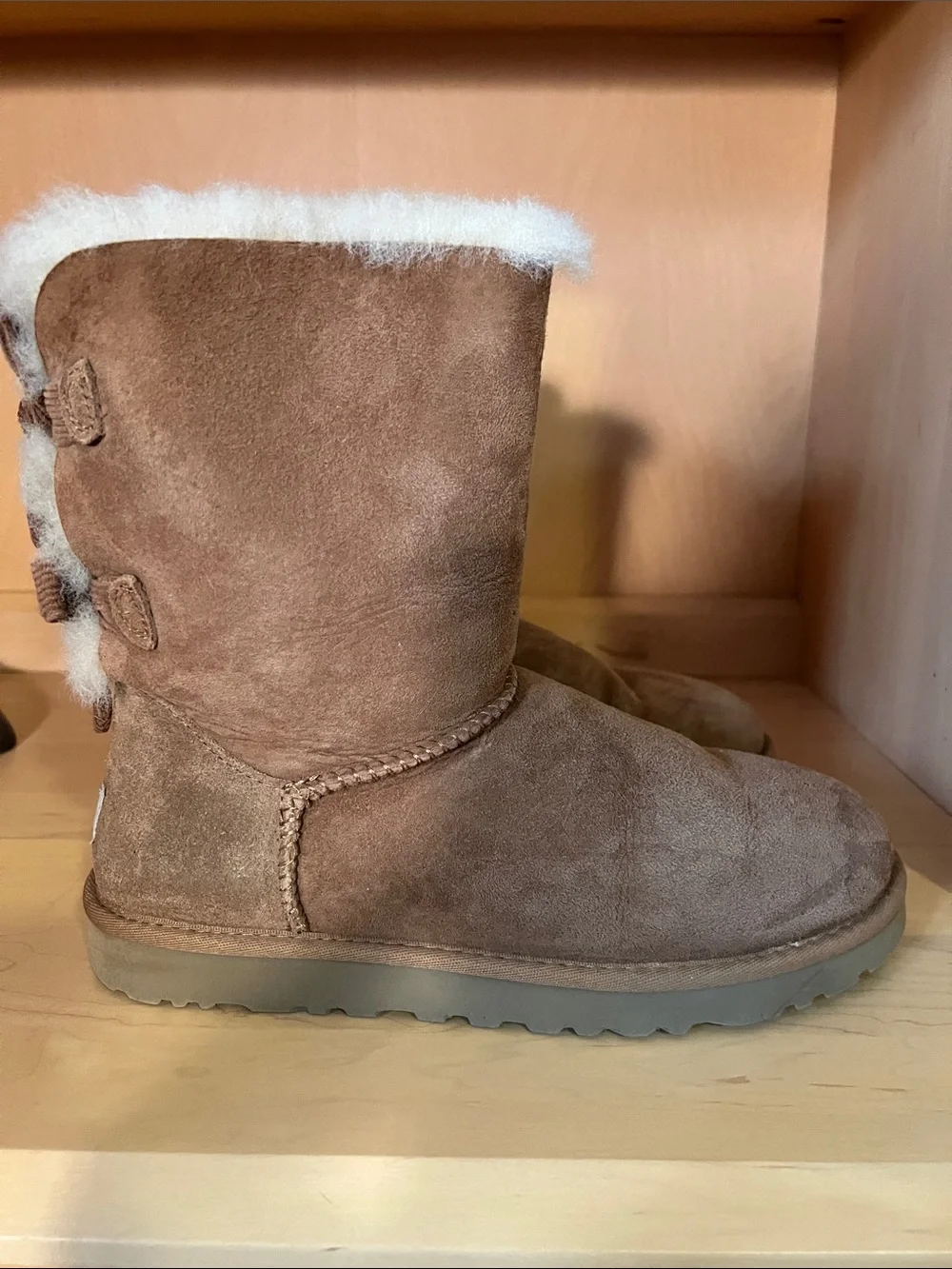 UGG Bailey Bow Corduroy Suede Boots with Shearling